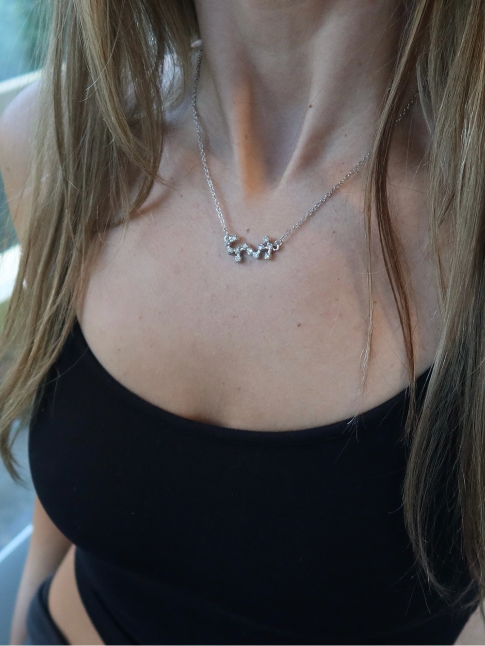 Silver Scorpio Zodiac Constellation Necklace